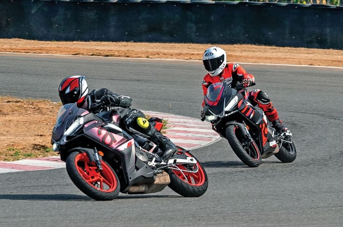 RS 457 ridden at Kari for Aprilia Racers Days India: Lap One