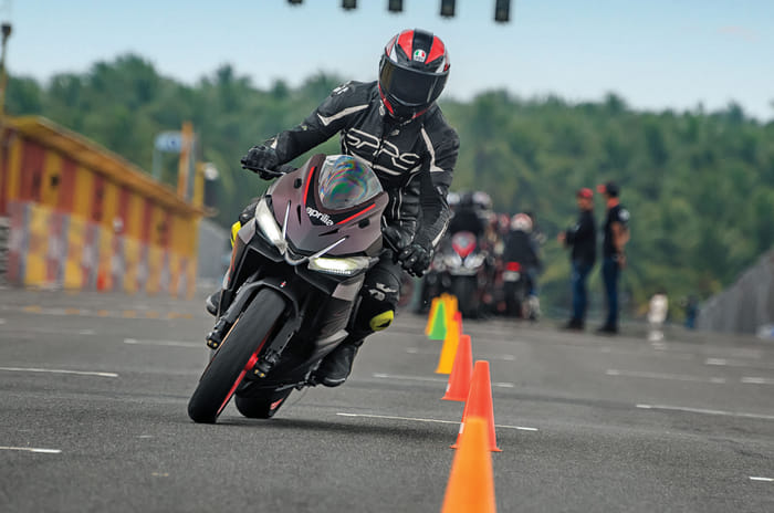 RS 457 ridden at Kari for Aprilia Racers Days India: Lap One