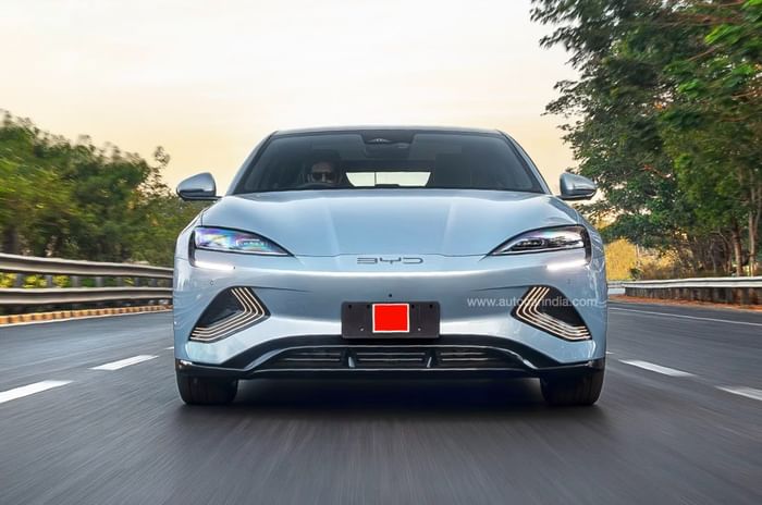 BYD Seal front head on on road driving