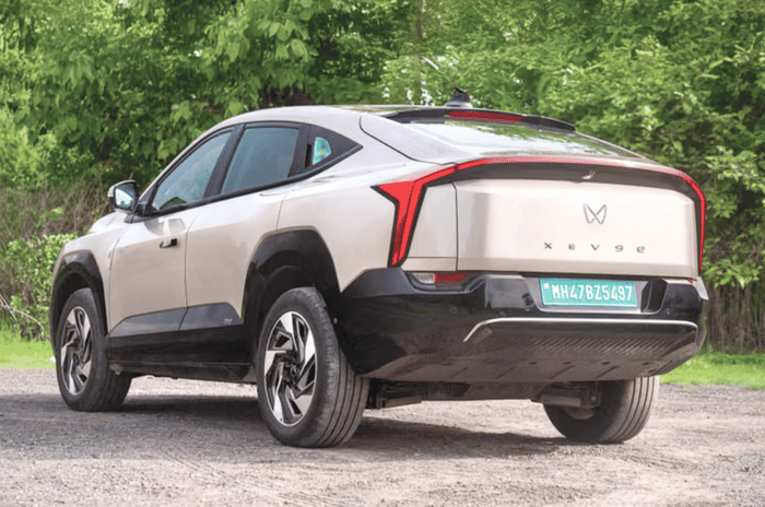 Mahindra XEV 9e rear profile of the SUV