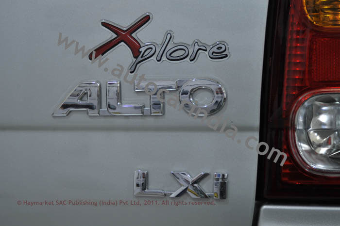 Alto 800cc Xplore rear badging