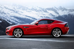 From the side, the BMW Zagato Coupe displays the pared down, clearly defined distribution of visual mass for which Zagato is renowned, blended with the familiar surface treatment and design language of a BMW.