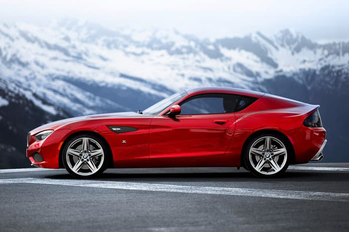 From the side, the BMW Zagato Coupe displays the pared down, clearly defined distribution of visual mass for which Zagato is renowned, blended with the familiar surface treatment and design language of a BMW.