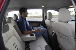 Rear seats are flat but comfort and space are excellent.