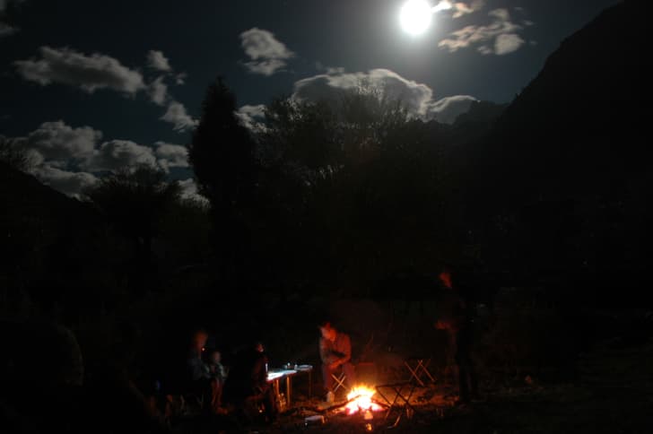 We camped out on five of the ten days we were on the ride.