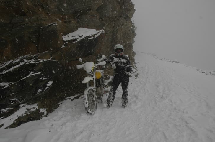 With zero traction, simply getting to the top was a sideways struggle