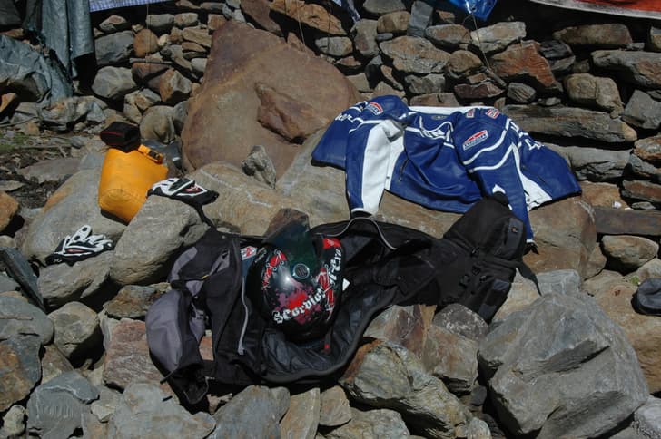 Riding gear drying out after the snowstorm