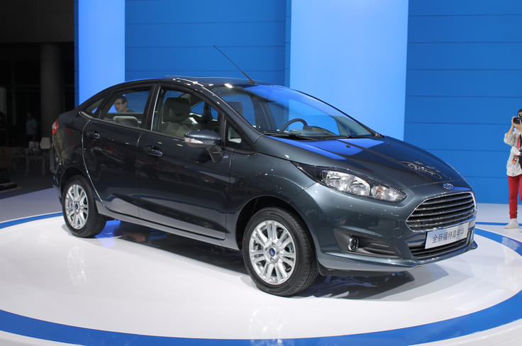Ford showcased the updated Fiesta saloon at the show. Ford showcased the updated Fiesta saloon at the show.