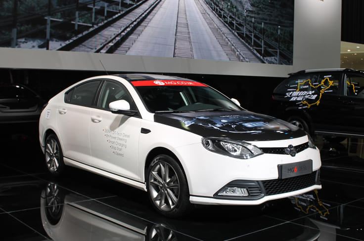 The diesel MG6, making its show debut, is badged DESL. The diesel MG6, making its show debut, is badged DESL.