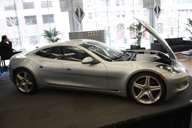 Electric carmaker Fisker displayed its Karma at the Detroit show. 
