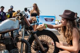 Guys love getting their bikes washed...