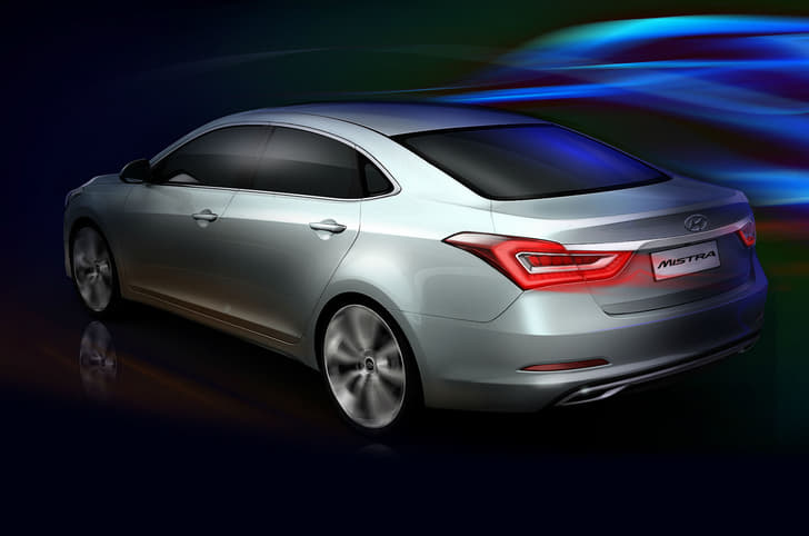 The Hyundai Mistra concept previews a production car of the same name.