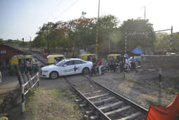 One of many  railway crossings on our way