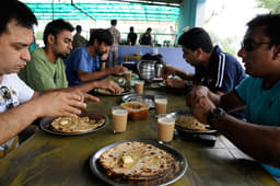 Parathas with enough butter to give an elephant cholesterol.
