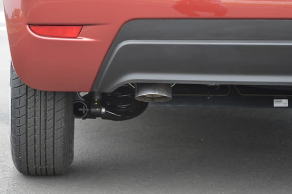 Large diameter tail pipe adds to the sporty theme at the rear.