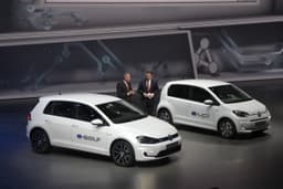 VW unveiled electric versions of the Golf and Up.