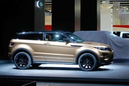 The updated, 2014 Range Rover Evoque with a nine-speed ZF gearbox made its debut.