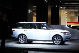 Hybrid versions of the Range Rover and Range Rover Sport were displayed.
