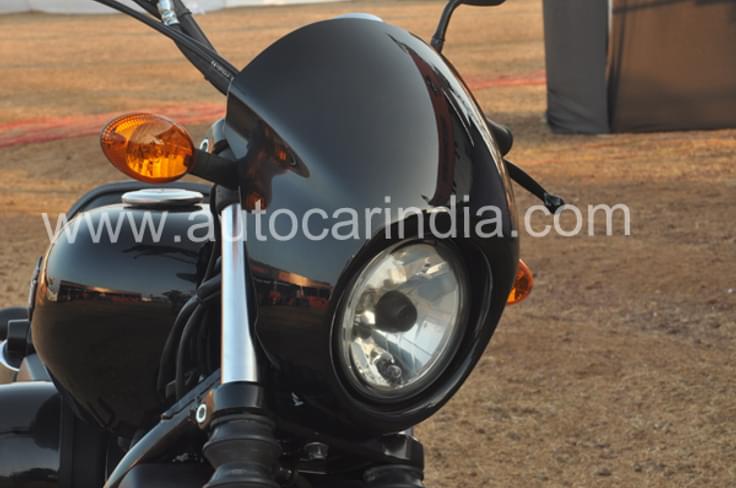 The headlight mask provided, gives the sportster a distinct look. The headlight mask provided, gives the sportster a distinct look.
