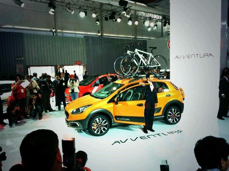 The star of the Fiat stall is the Avventura concept, which is basically an off-road, semi-rugged crossover based on the Punto's platform.