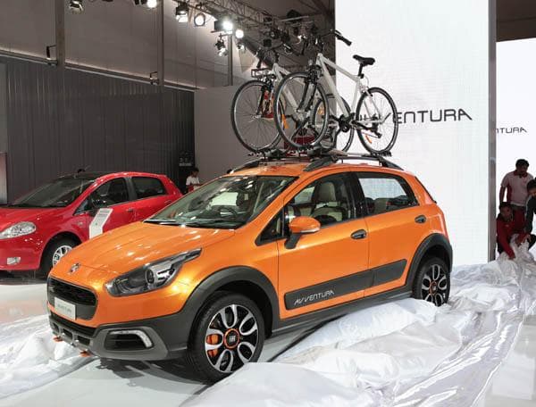 The star of the Fiat stall is the Avventura concept, which is basically an off-road, semi-rugged crossover based on the Punto's platform.