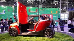 This 'U' concept car from Bajaj Auto seats two, and gets a fuel injected, liquid cooled, triple spark, petrol engine.