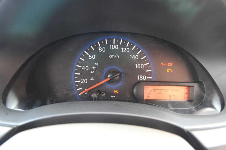 Simple dials. Digital screen includes rev-counter, trip computer and fuel gauge.