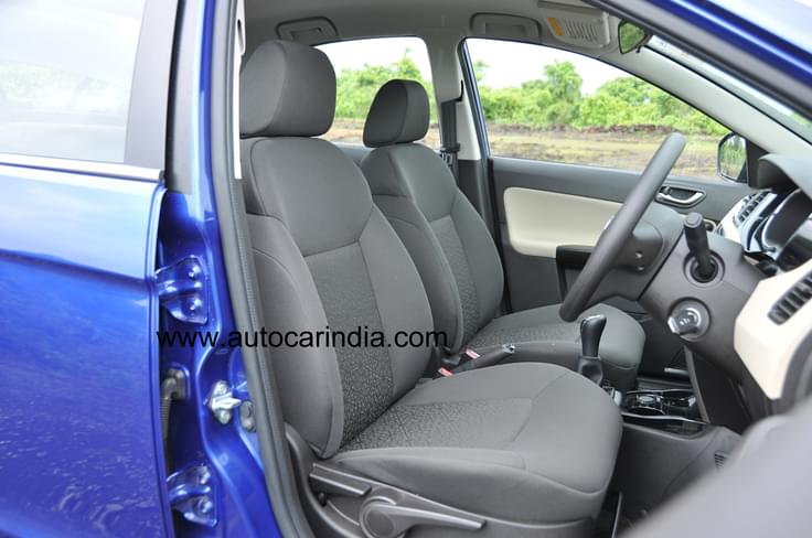 The front seats are big, and the driver gets height adjustment on top-spec cars. The front seats are big, and the driver gets height adjustment on top-spec cars.