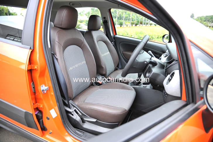 Leather and fabric mixed seats on the Avventura helps them stay cool in summer.