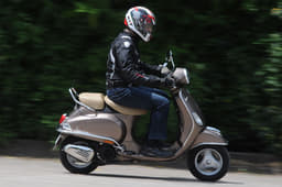 Comfortable seat and upright posture make Vespa a pleasure to ride.