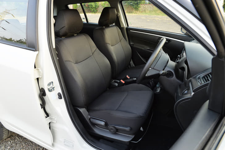 The top-end variants of the new Swift get premium seat fabric.