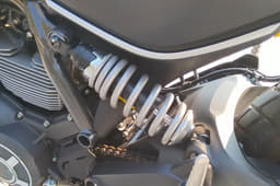 The Scrambler's Kayaba rear suspension has pre-load adjustment.