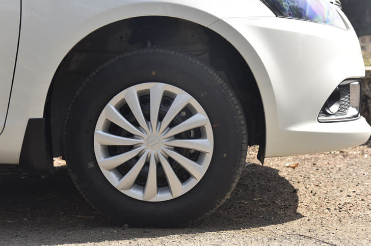 The Dzire V trims get 14-inch steel wheels with new-design wheelcaps.