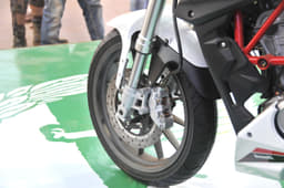 Upmarket USD front suspension is seen with a front disc brake.