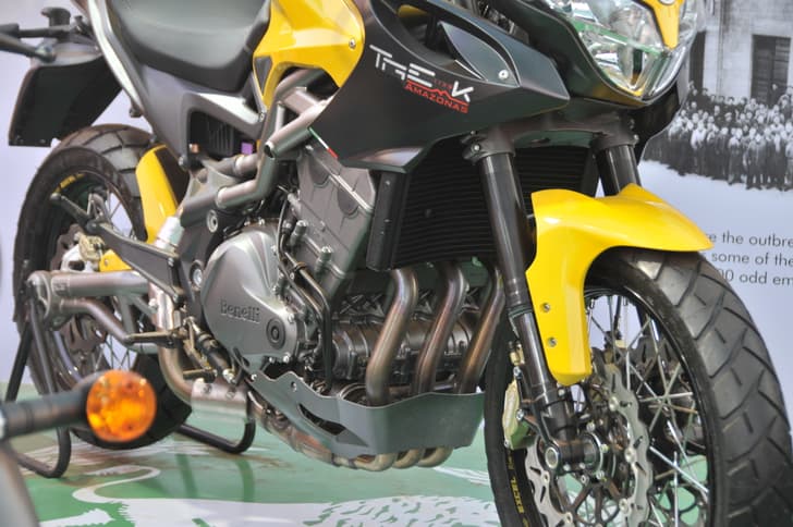 1,131cc engine on the TreK Amazonas produces 124.3bhp at 9,000rpm and 11.4kgm at 5,000rpm. 