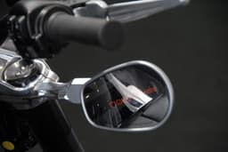 Under-slung rear view mirrors look really smart, but only barely functional.