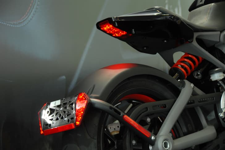 Project LiveWire bike tail comes profusely decorated with L.E.D. power.