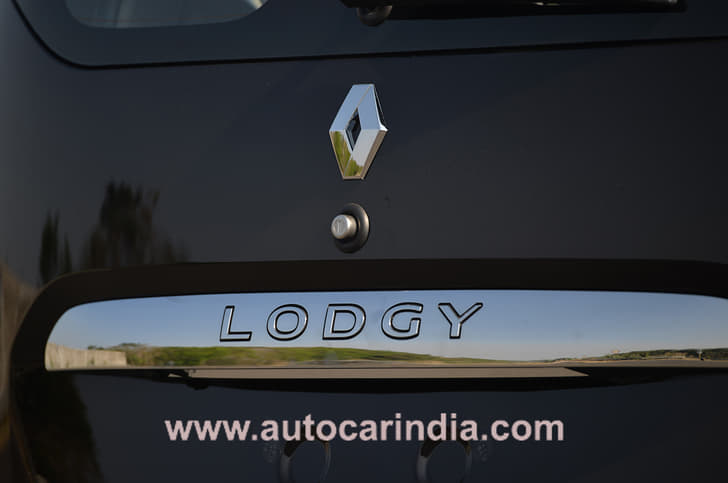 The Lodgy-inscribed chrome bar doesn't do much to detract from the flat and vertical tailgate. 