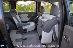 Middle row seats fold and flip at the pull of a lever.