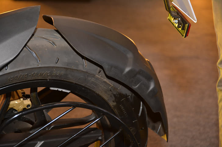 The RS 200 gets MRF rubber.