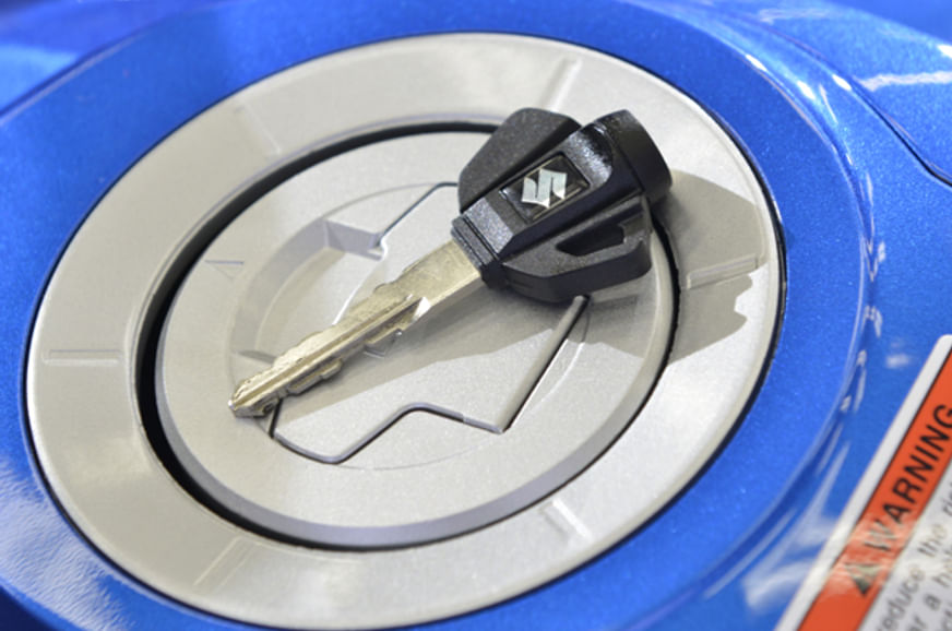 The Suzuki logo on the key now gets chrome finish.