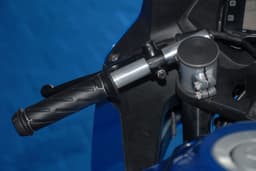 Clip-on handlebars for the Gixxer Cup motorcycles; grips remain stock.