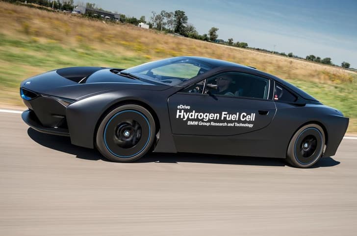 BMW's hydrogen fuel cell-powered i8 research vehicle photo gallery