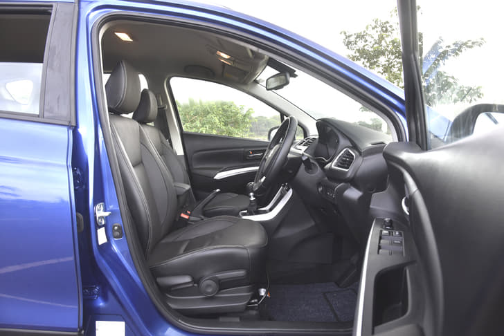 The top-spec S-Cross gets leather upholstery.