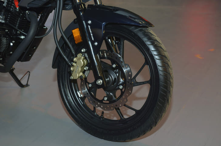 Nissin brakes with Honda's Combi-Brake system perform stopping duties.