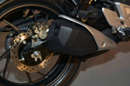 The exhaust is short and stubby, helping keep the center of gravity close to the center.