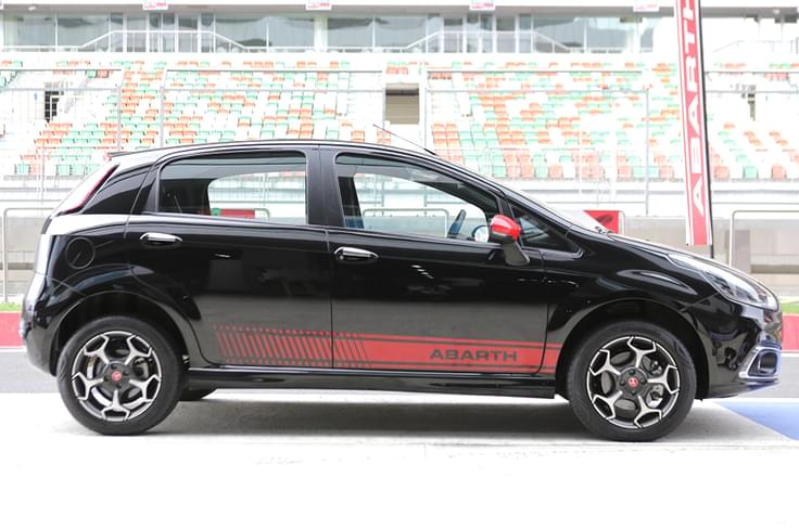 The Abarth Punto gets a stiffer suspension set-up and rides 20mm lower than the standard car. The Abarth Punto gets a stiffer suspension set-up and rides 20mm lower than the standard car.