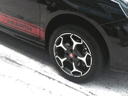 The Abarth Punto rides on 16-inch 'Scorpion' design alloy wheels.