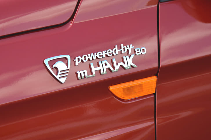 The mHawk80 engine is related to both the Quanto’s 1.5-litre three-cylinder unit, and the Scorpio’s 2.2-litre, four-cylinder motor.
