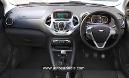 The Figo hatchback will come with all-black interiors as opposed to the dual-tone theme seen on the Aspire. 